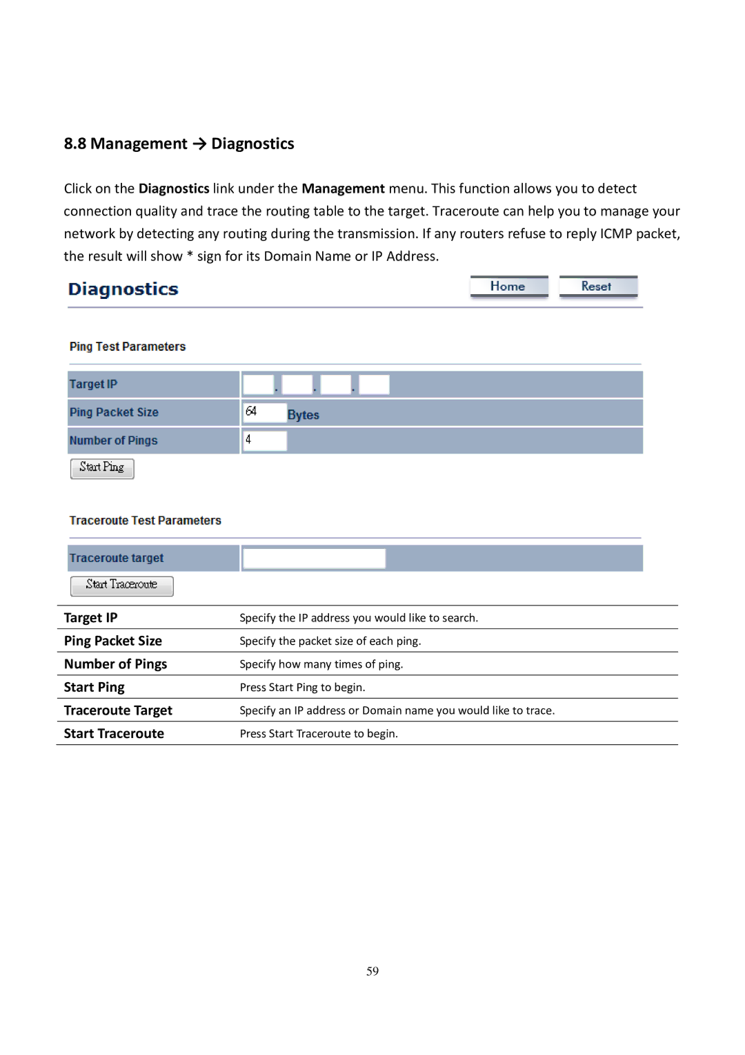 EnGenius Technologies EOC5611P user manual Management → Diagnostics 