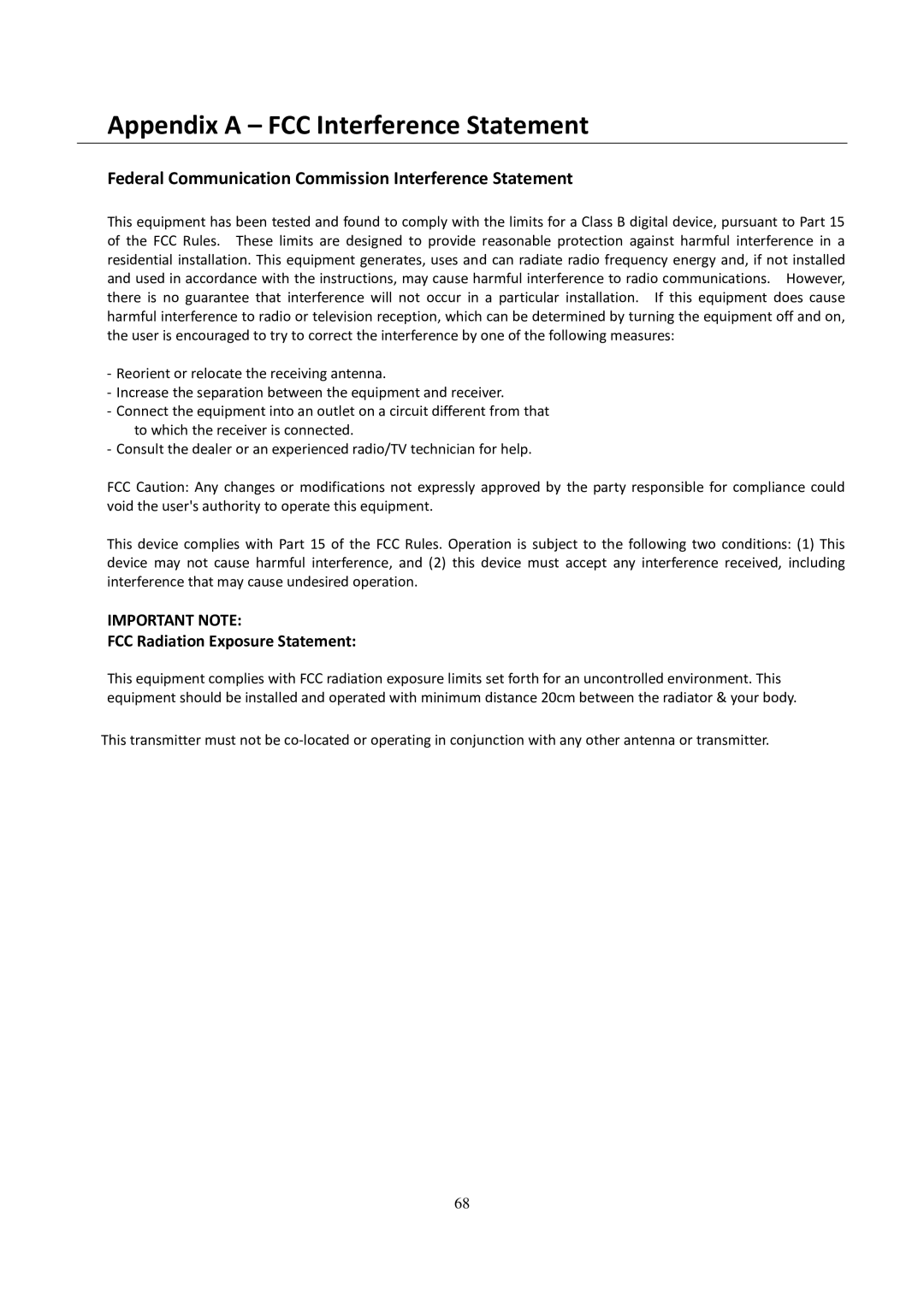 EnGenius Technologies EOC5611P user manual Appendix a FCC Interference Statement 