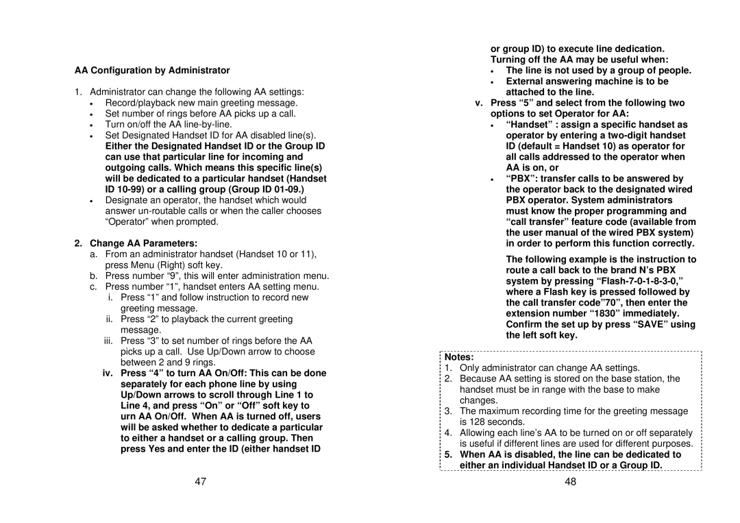 EnGenius Technologies EP-490 user manual AA Configuration by Administrator, Change AA Parameters 