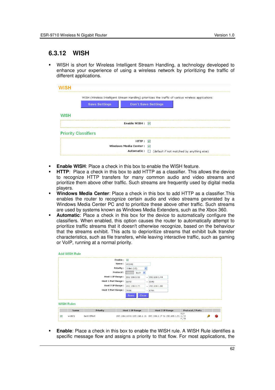 EnGenius Technologies ESR-9710 user manual Wish 