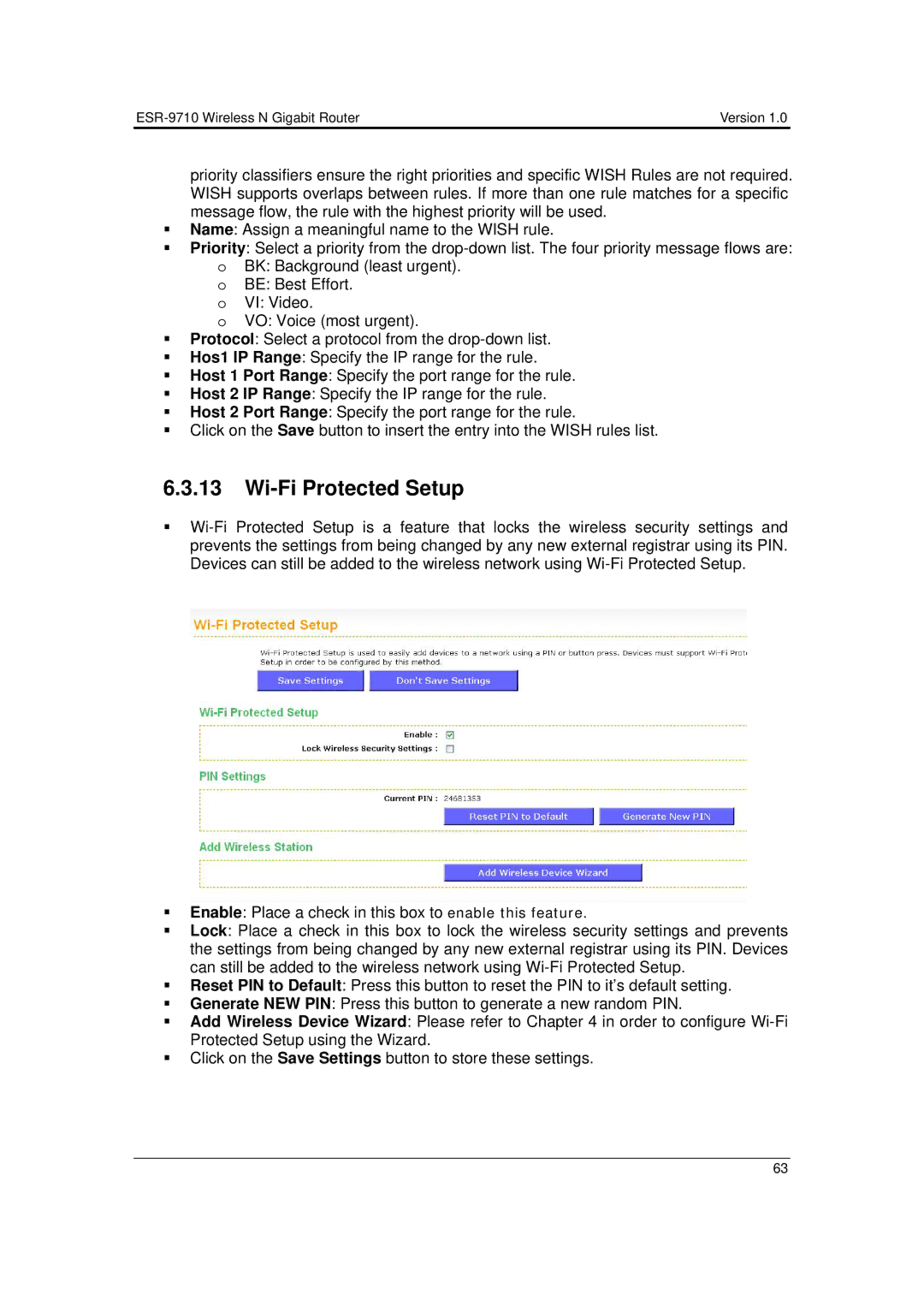 EnGenius Technologies ESR-9710 user manual Wi-Fi Protected Setup 