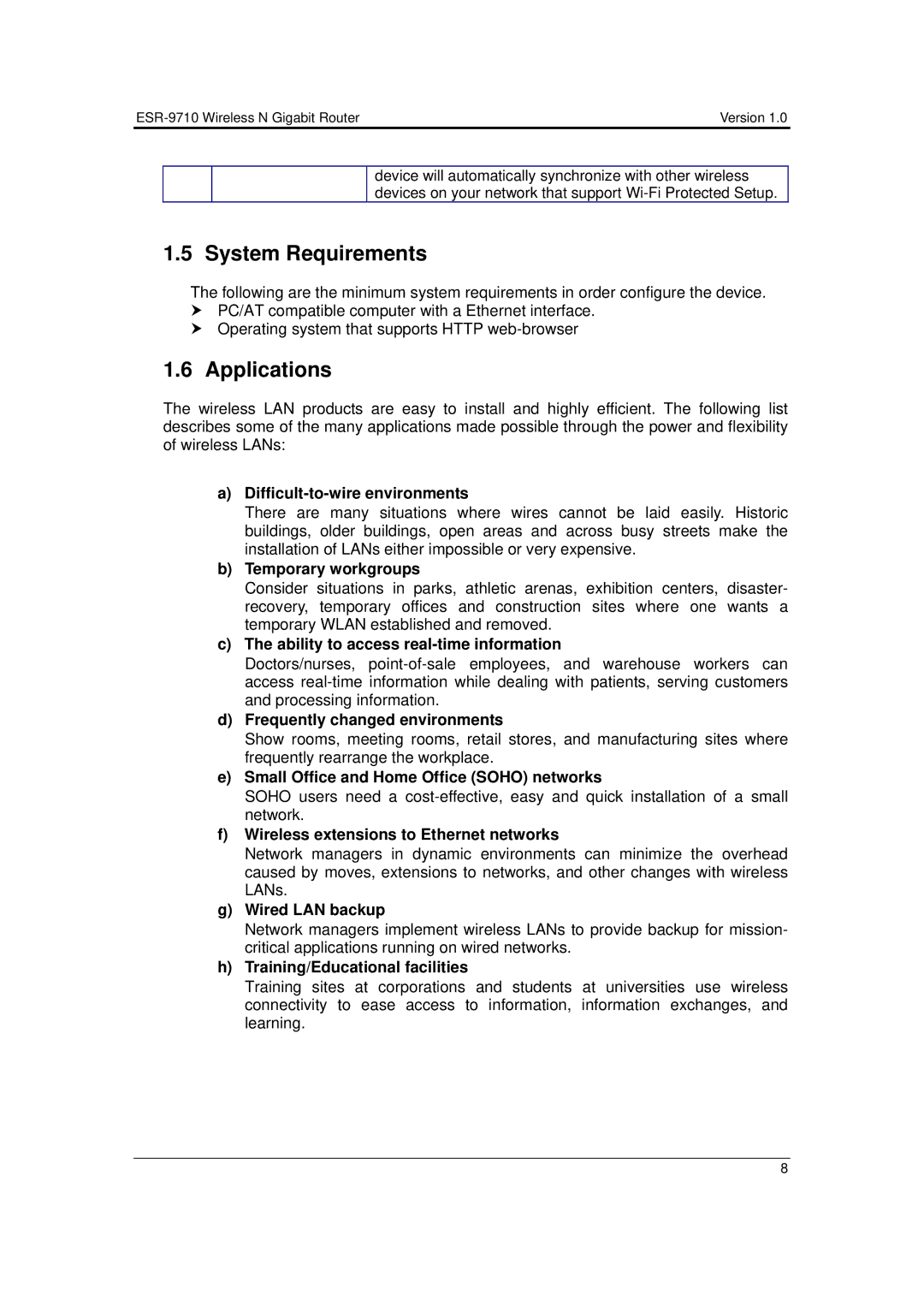 EnGenius Technologies ESR-9710 user manual System Requirements, Applications 