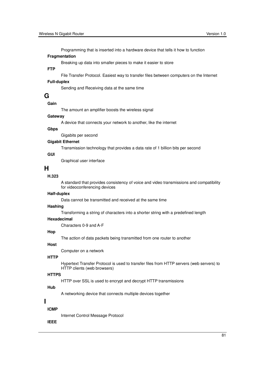 EnGenius Technologies ESR-9710 user manual Ftp, Gui, Https, Icmp, Ieee 