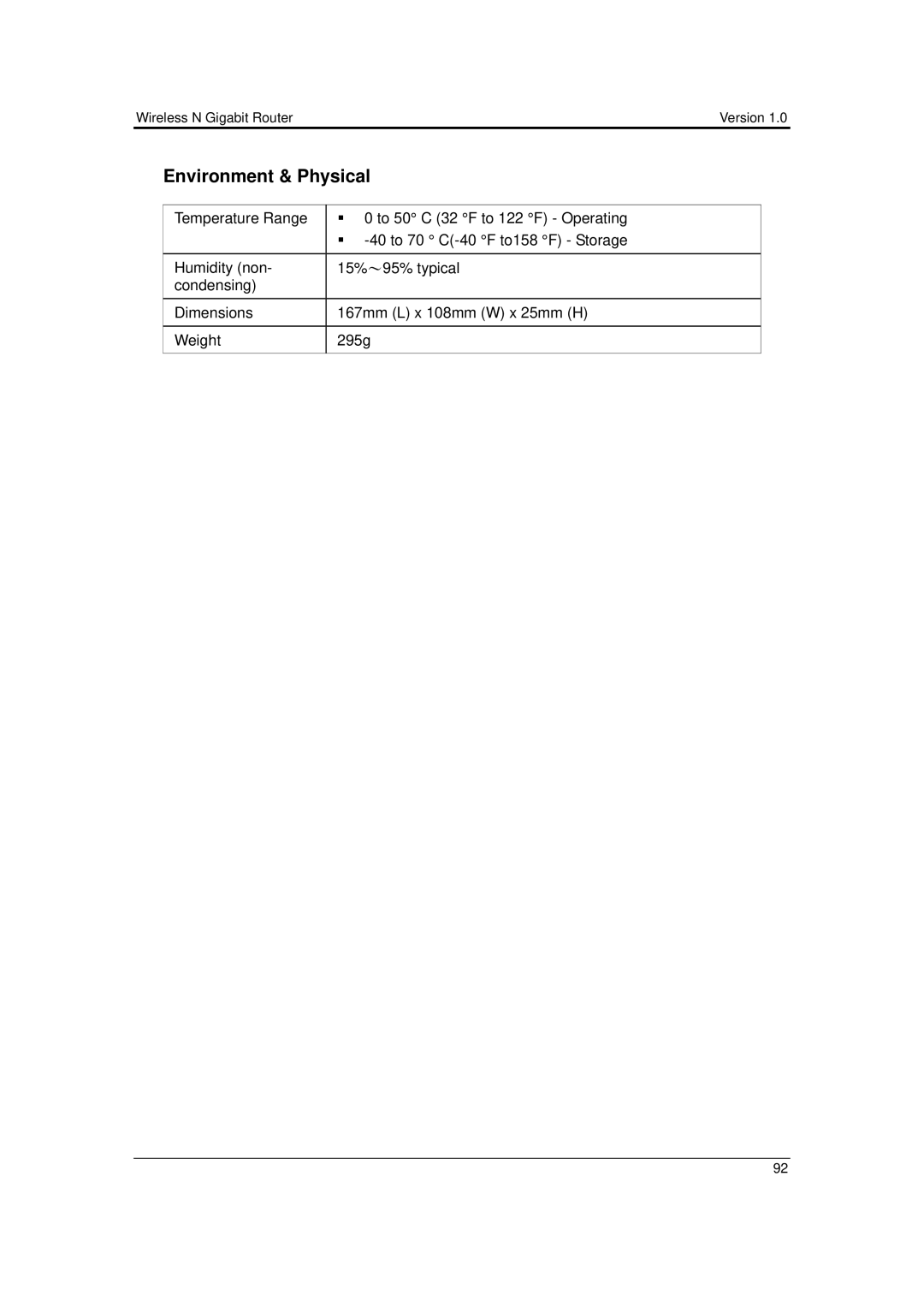 EnGenius Technologies ESR-9710 user manual Environment & Physical 