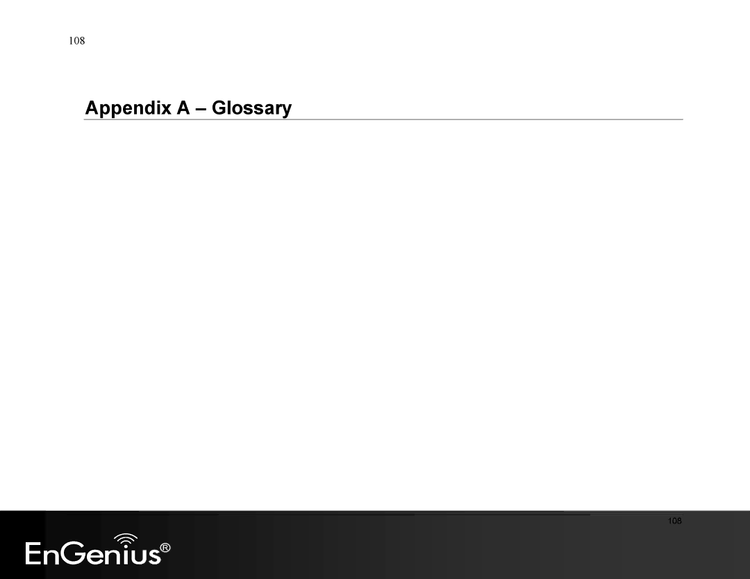 EnGenius Technologies ESR9855G manual Appendix a Glossary 