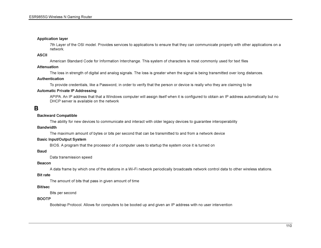 EnGenius Technologies ESR9855G manual Ascii, Bootp 