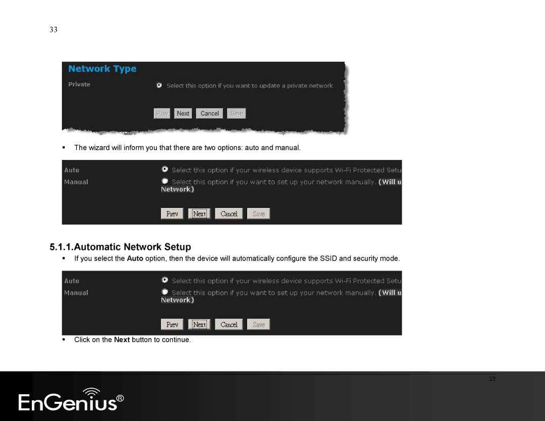 EnGenius Technologies ESR9855G manual Automatic Network Setup 