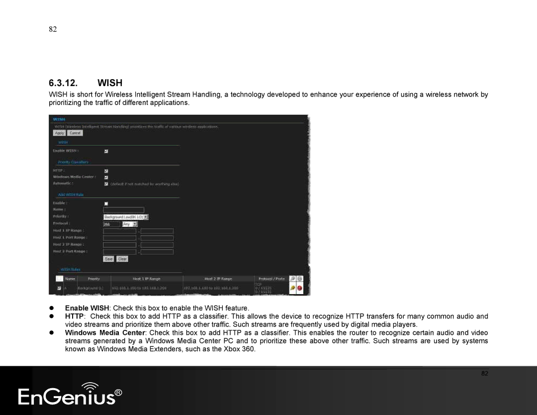 EnGenius Technologies ESR9855G manual Wish 