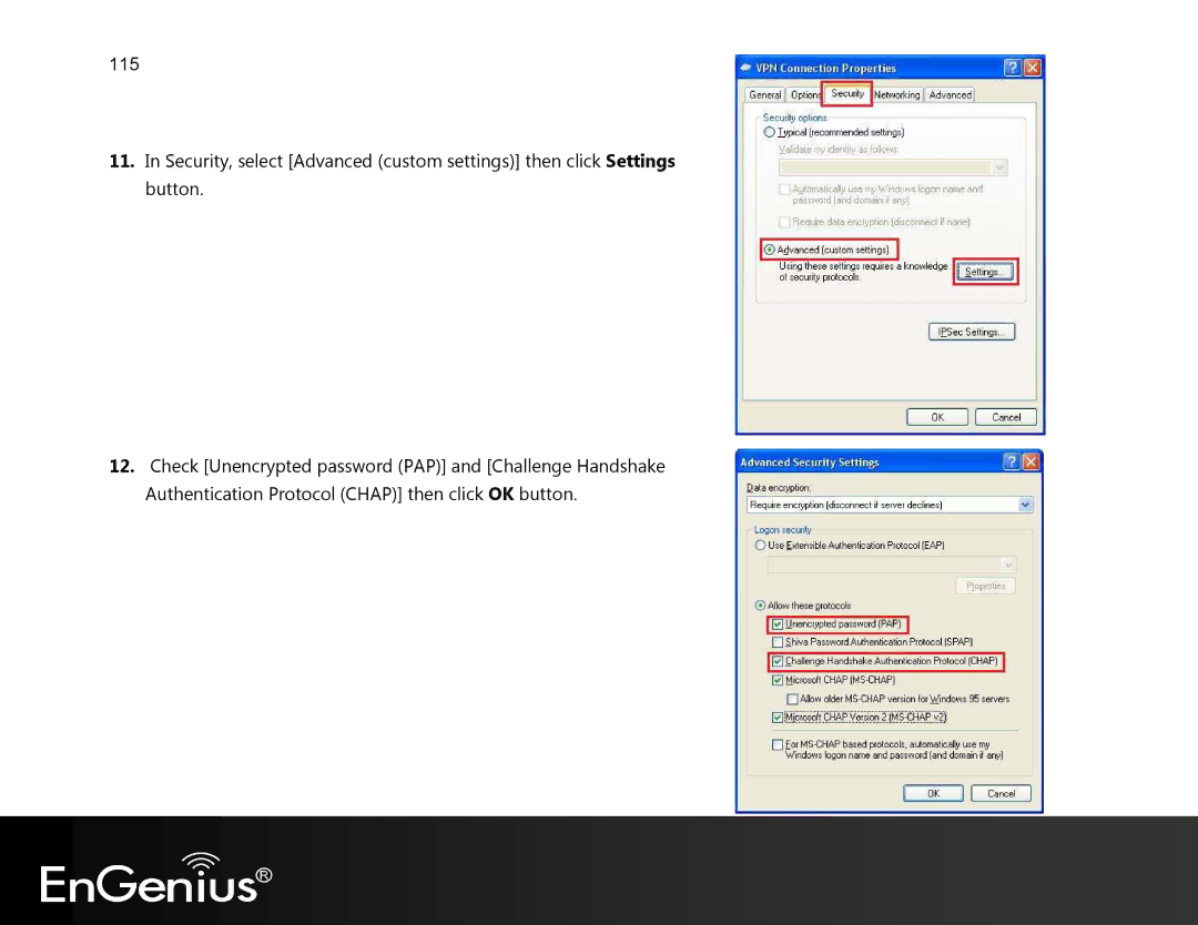 EnGenius Technologies EVR100 manual 115 