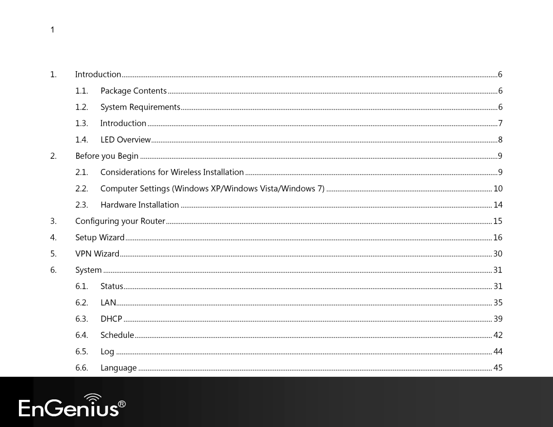 EnGenius Technologies EVR100 manual LAN Dhcp 