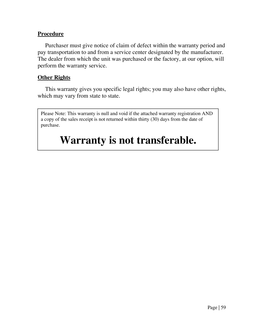 England's Stove Works 55-SHPEPI, 55-TRPEPI operation manual Warranty is not transferable 