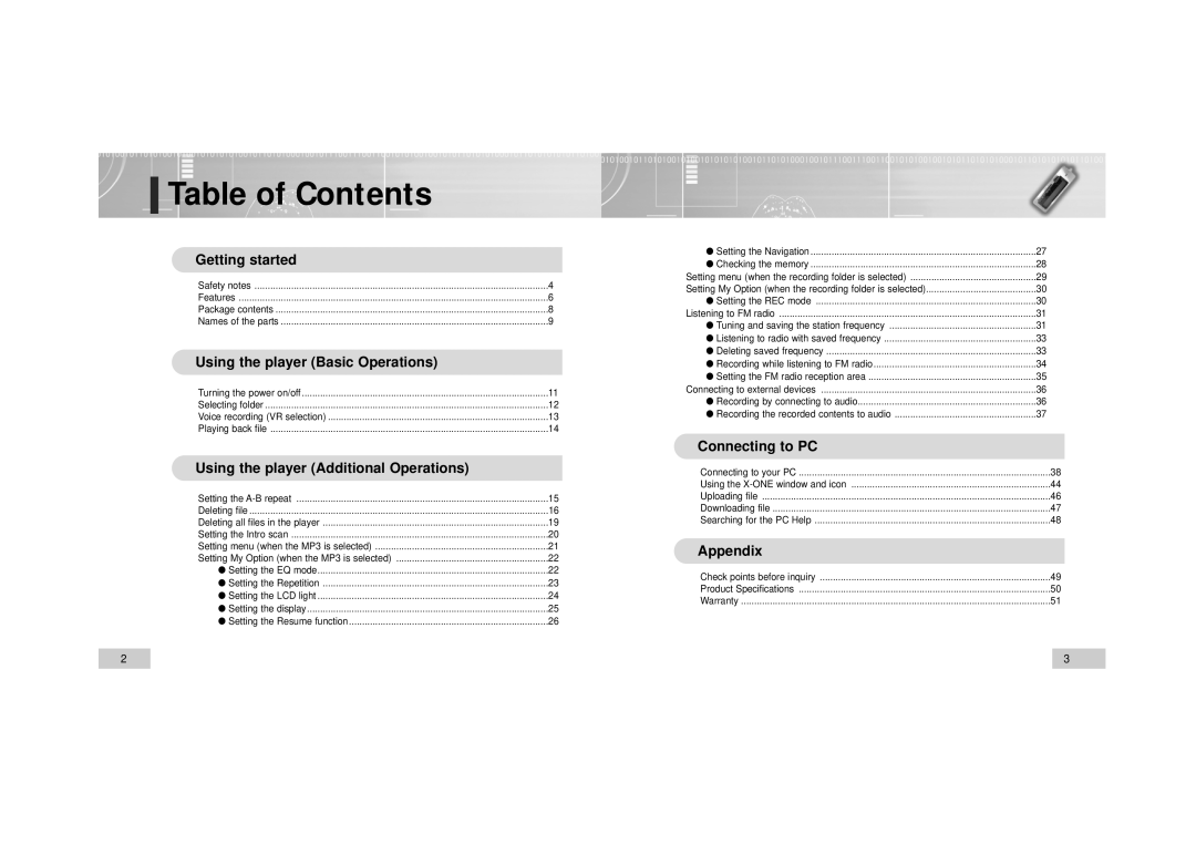 Enox EVR-M760, EVR-M750 manual Table of Contents 