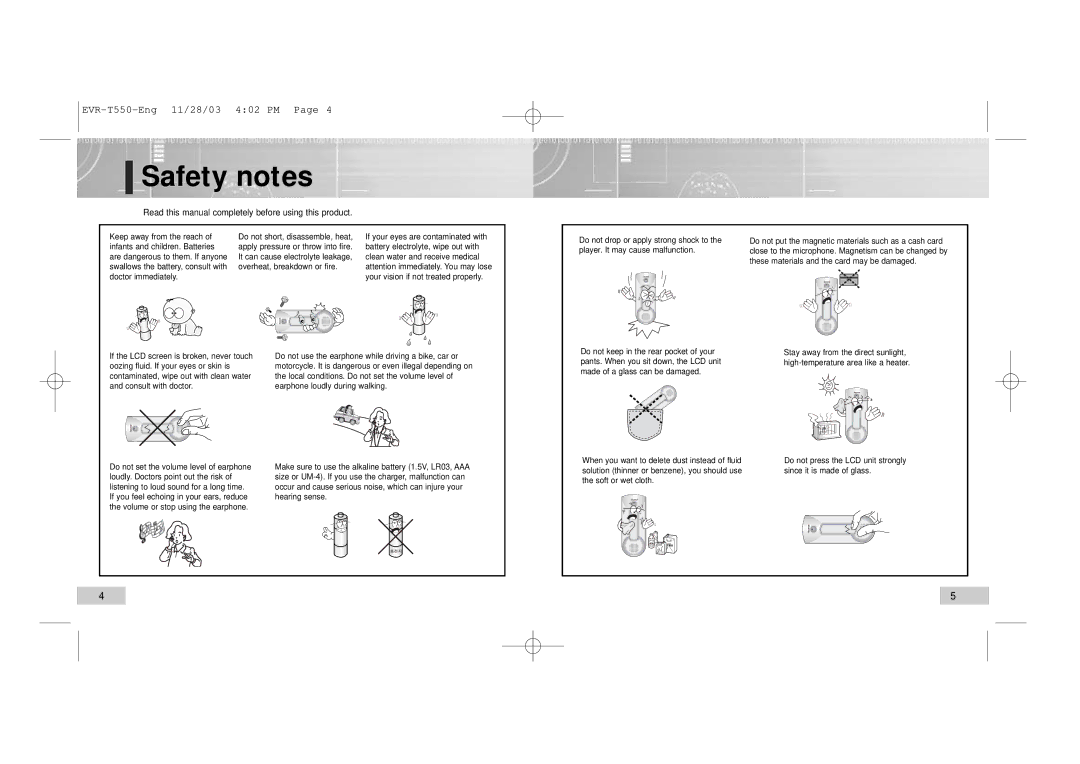 Enox T550, T560 Safety notes, Read this manual completely before using this product 