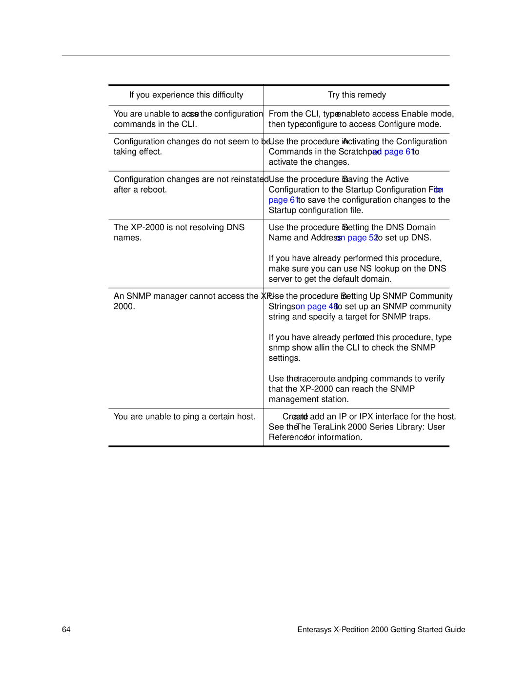 Enterasys Networks 2000 manual Use the procedure in Activating the Configuration 