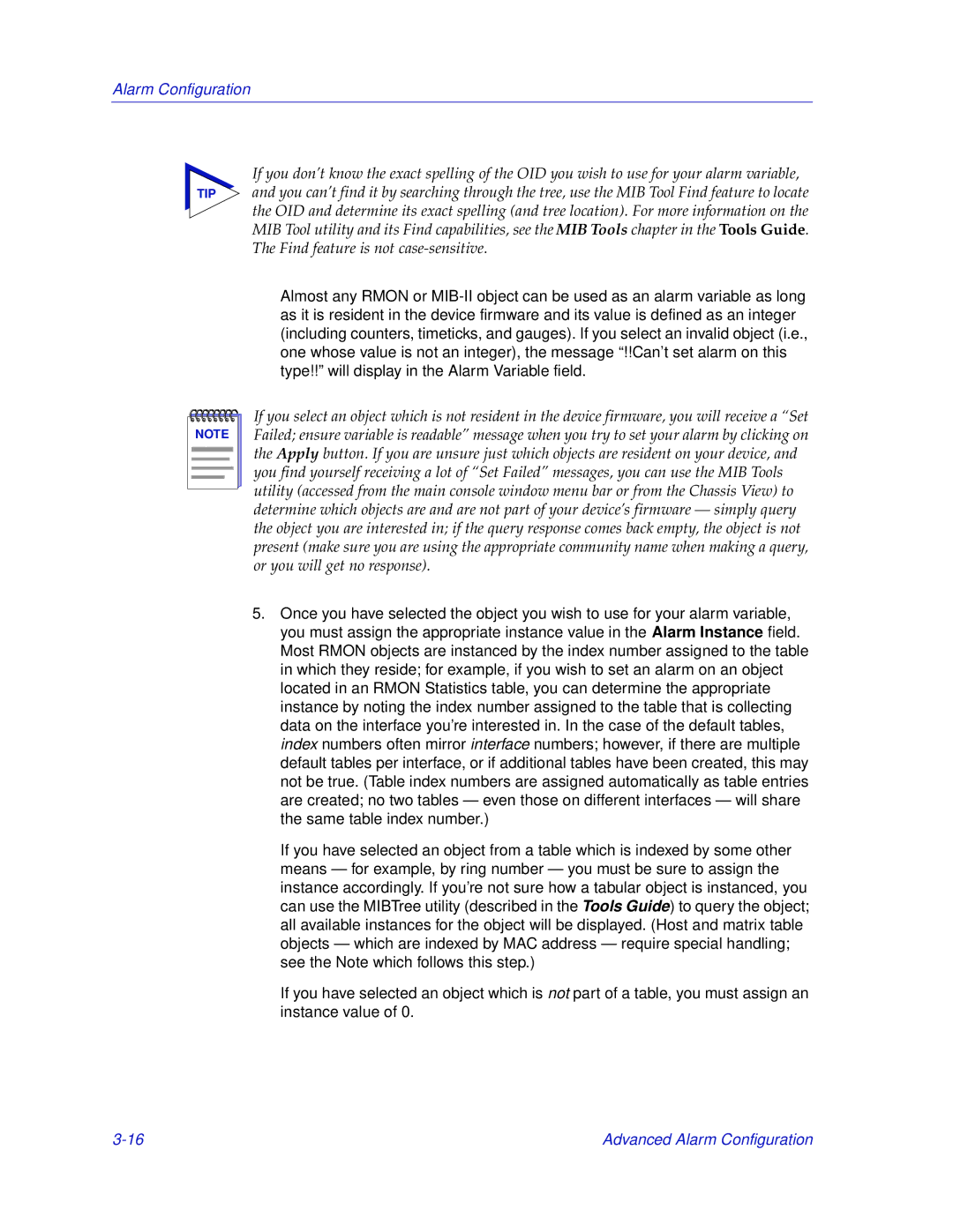 Enterasys Networks 2000 manual Alarm Configuration 