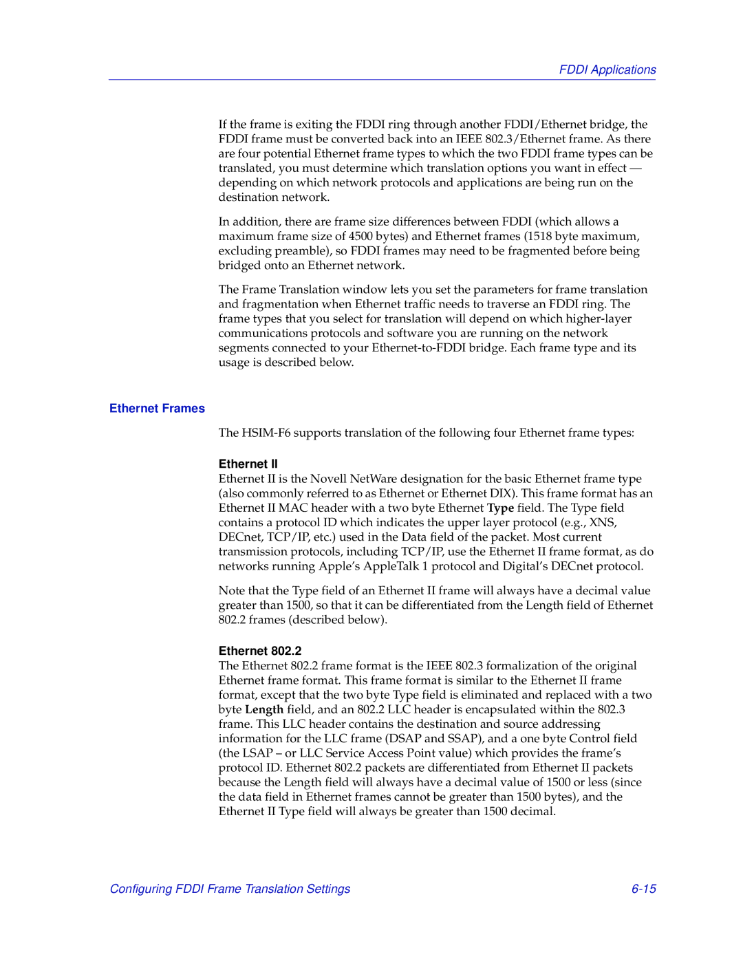 Enterasys Networks 2000 manual Ethernet Frames 