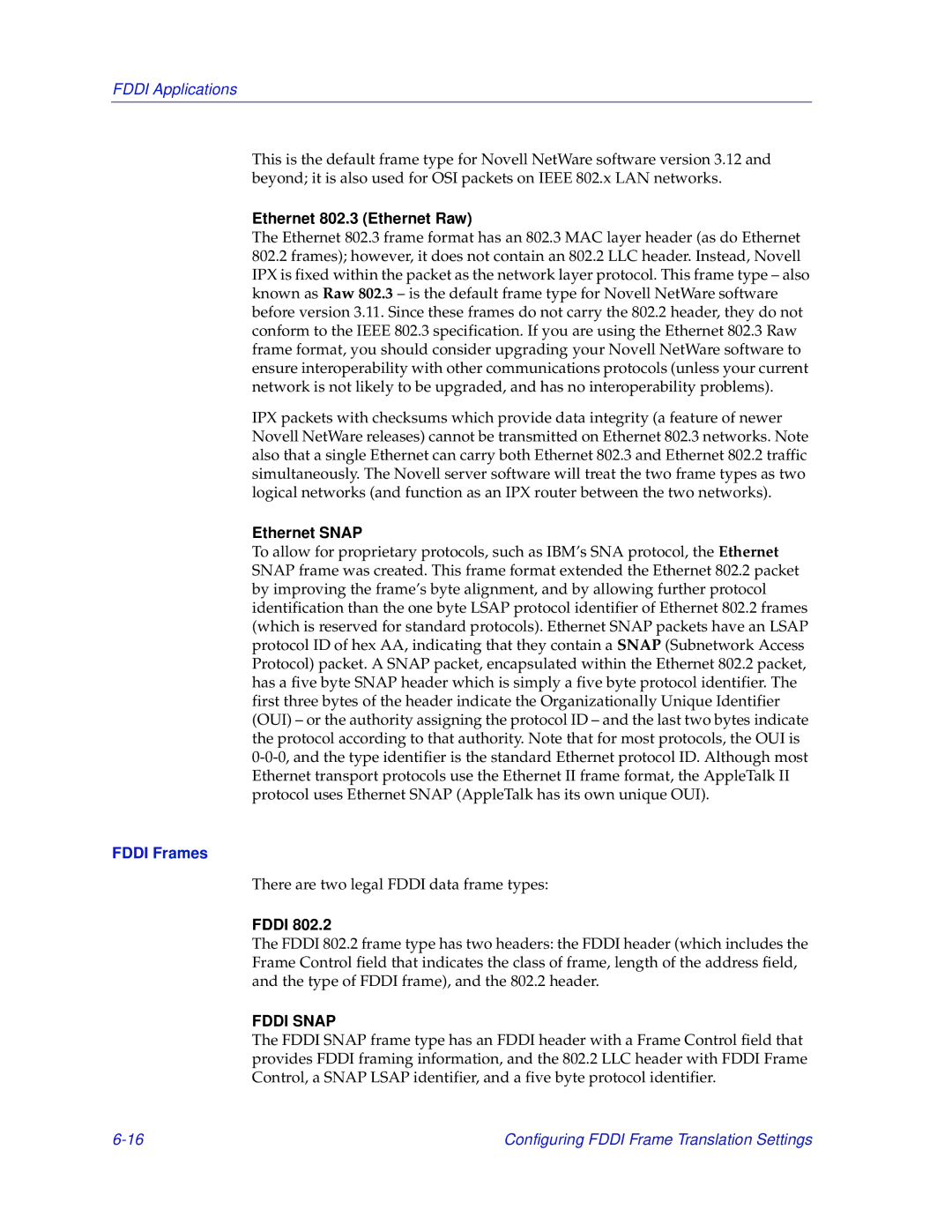 Enterasys Networks 2000 manual Ethernet 802.3 Ethernet Raw, Ethernet Snap, Fddi Frames 