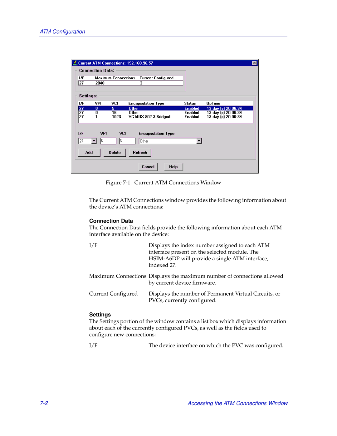 Enterasys Networks 2000 manual Connection Data, Settings 