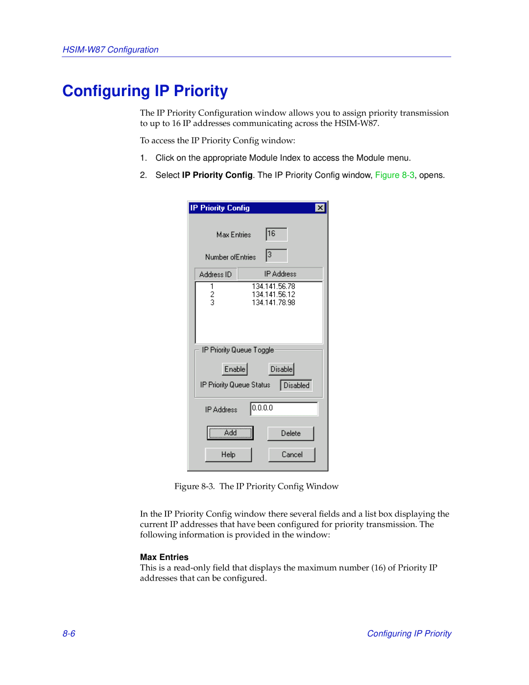 Enterasys Networks 2000 manual Configuring IP Priority, Max Entries 