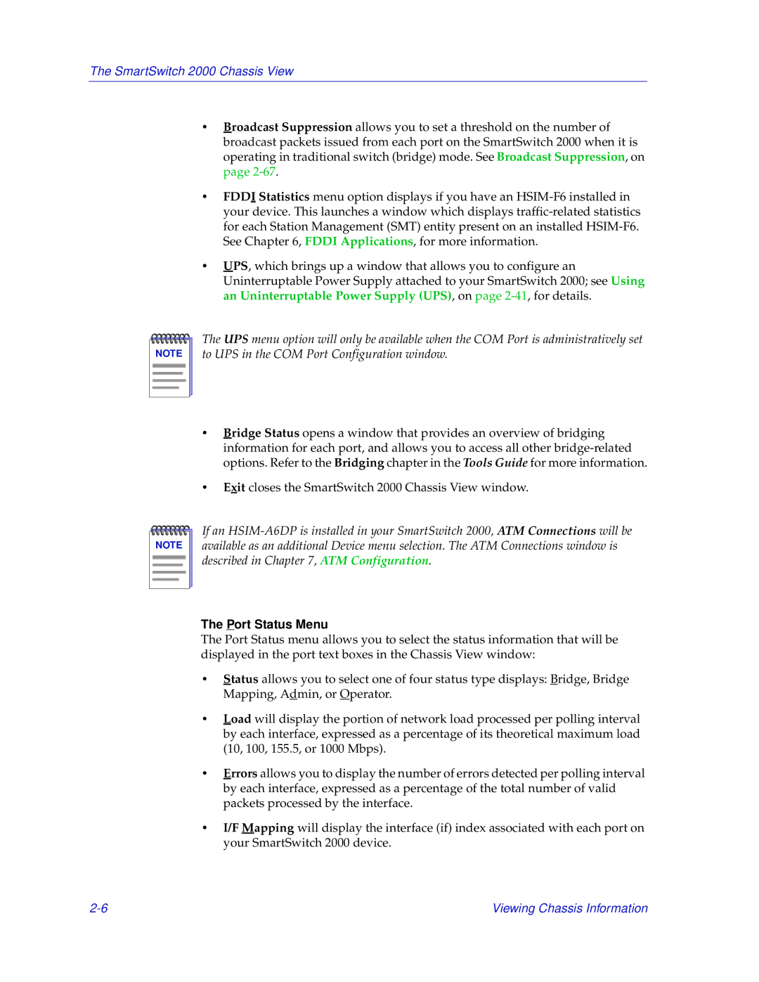 Enterasys Networks 2000 manual Port Status Menu 