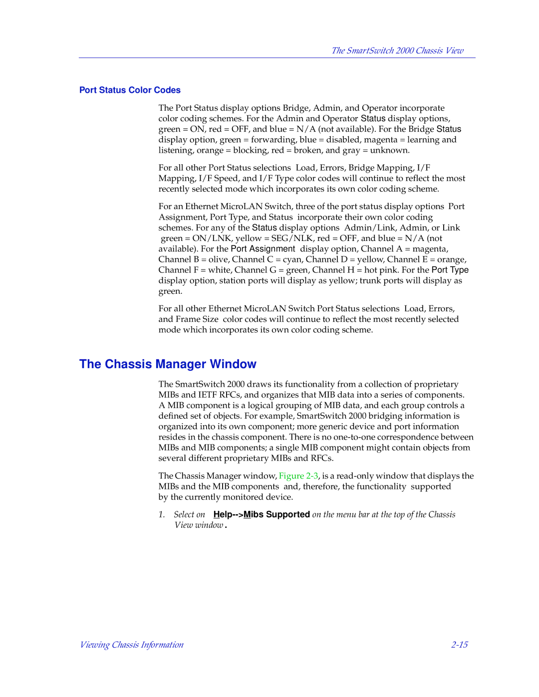 Enterasys Networks 2000 manual Chassis Manager Window, Port Status Color Codes 