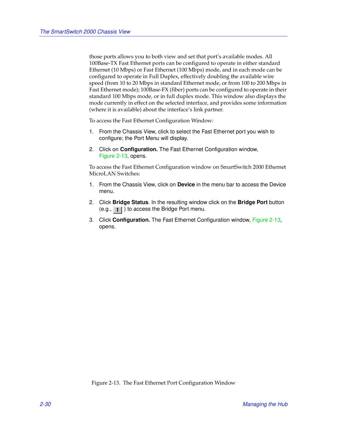 Enterasys Networks 2000 manual The Fast Ethernet Port Configuration Window 