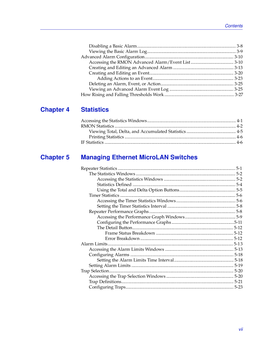 Enterasys Networks 2000 manual Chapter Statistics, Chapter Managing Ethernet MicroLAN Switches 