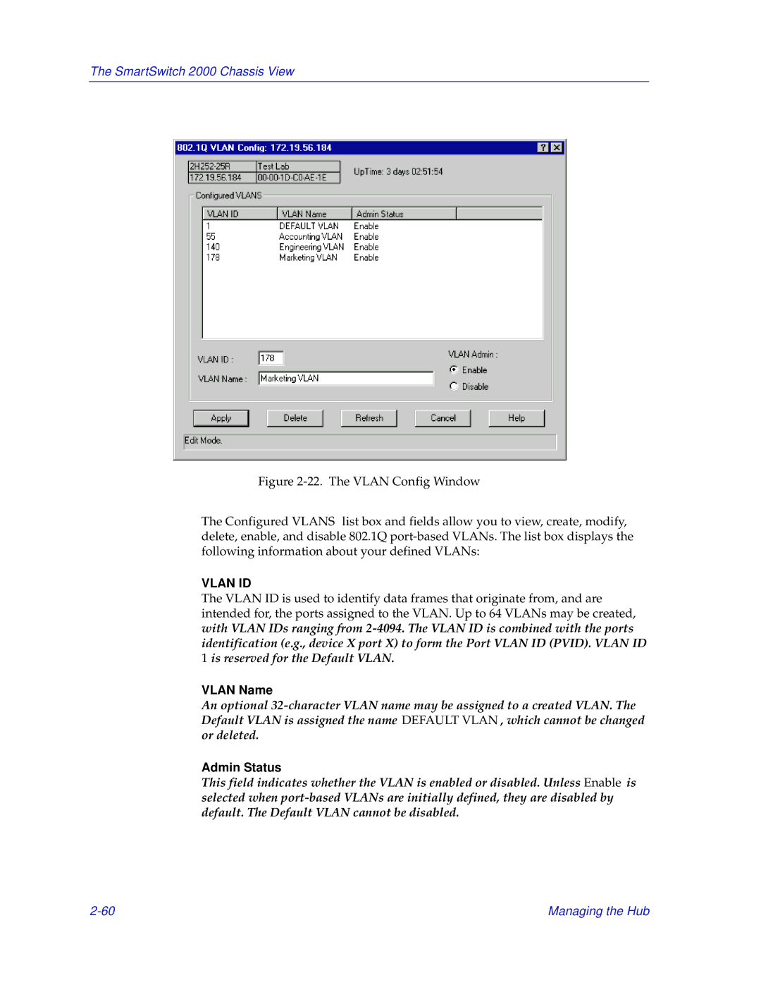 Enterasys Networks 2000 manual Vlan Name, Admin Status 