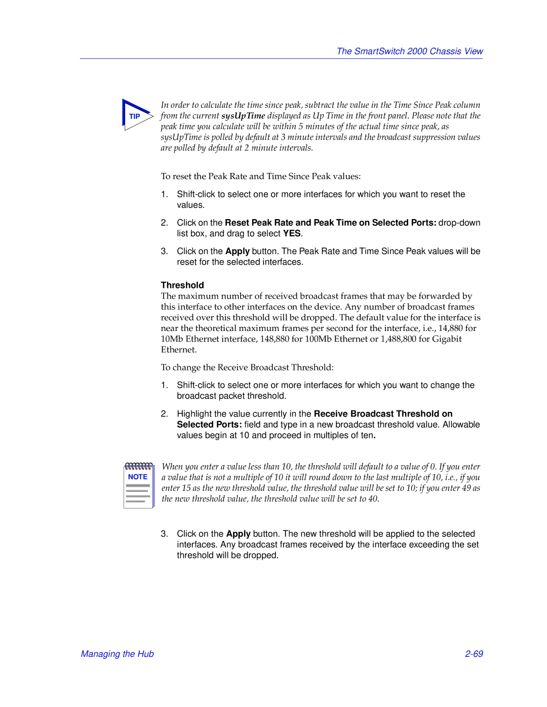 Enterasys Networks 2000 manual Threshold 