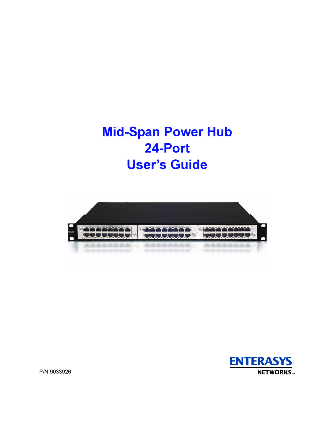 Enterasys Networks 24-Port manual Mid-Span Power Hub Port User’s Guide 