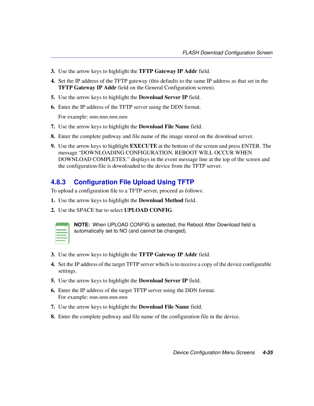 Enterasys Networks 2H258, 2E253, 2H253, 2H252 manual Configuration File Upload Using Tftp 