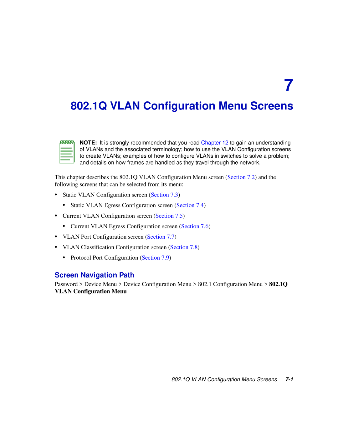 Enterasys Networks 2H253, 2E253, 2H252, 2H258 manual 802.1Q Vlan Configuration Menu Screens 