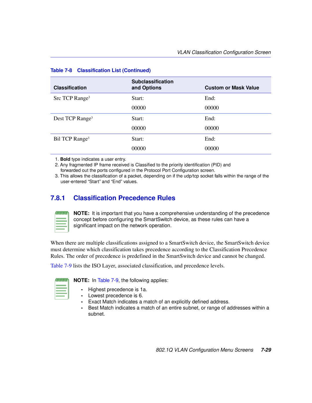 Enterasys Networks 2H253, 2E253, 2H252, 2H258 manual Classification Precedence Rules 