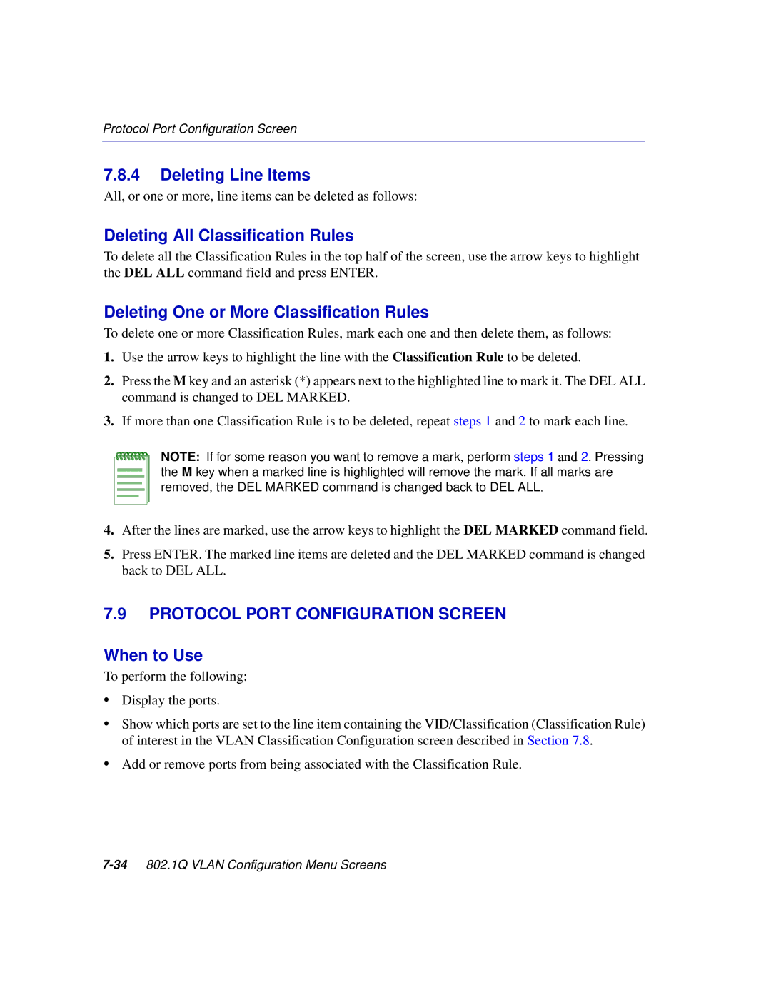 Enterasys Networks 2H252 Deleting Line Items, Deleting All Classification Rules, Deleting One or More Classification Rules 