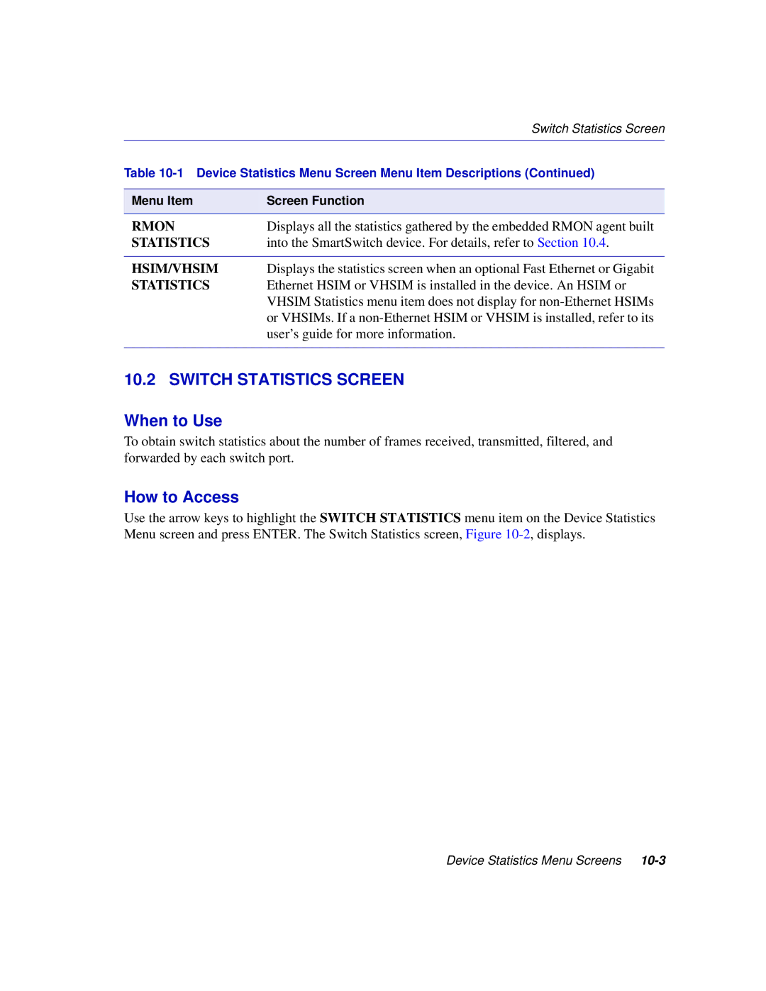 Enterasys Networks 2H258, 2E253, 2H253, 2H252 manual Switch Statistics Screen, Rmon 