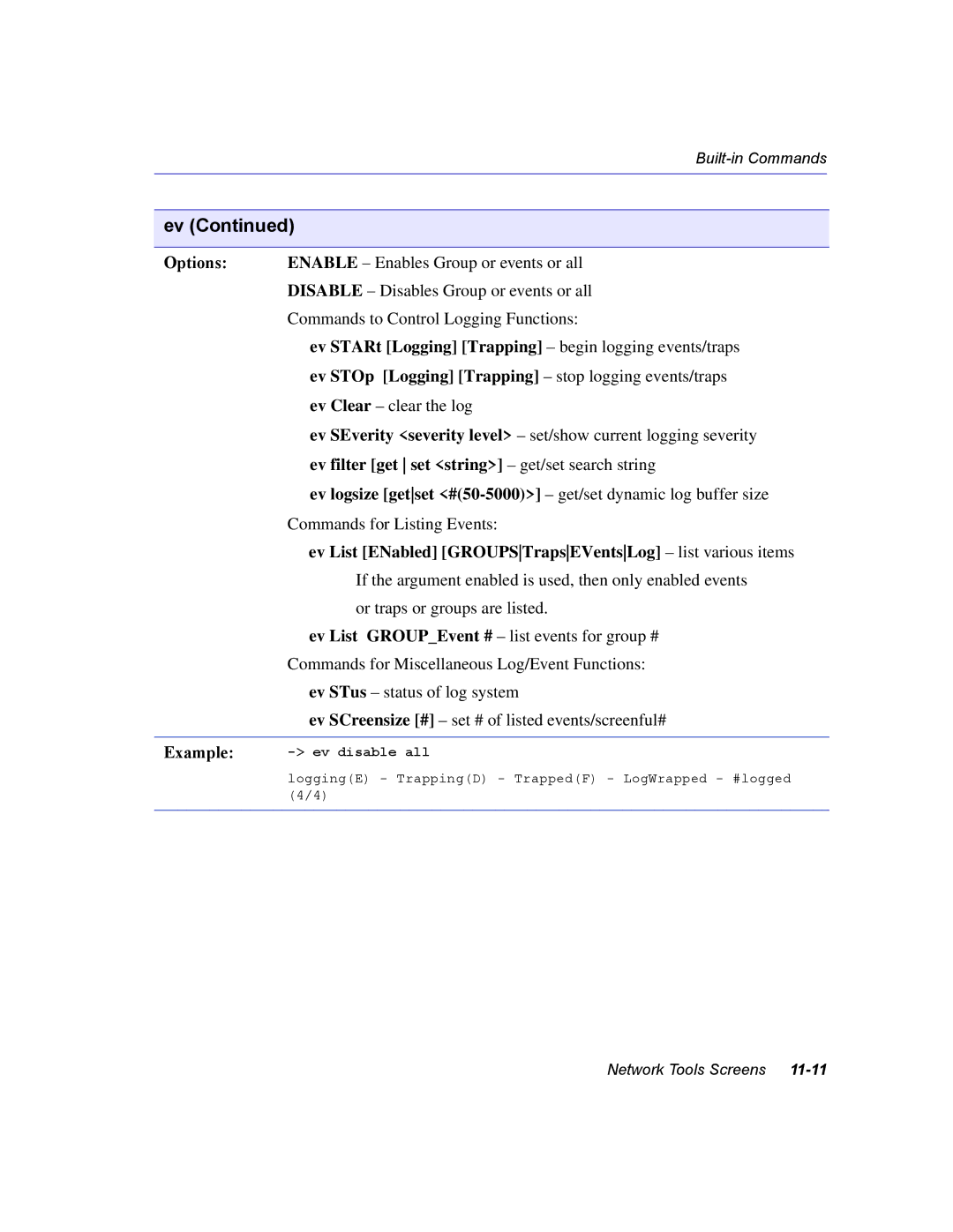 Enterasys Networks 2H258, 2E253, 2H253, 2H252 manual Commands for Listing Events 