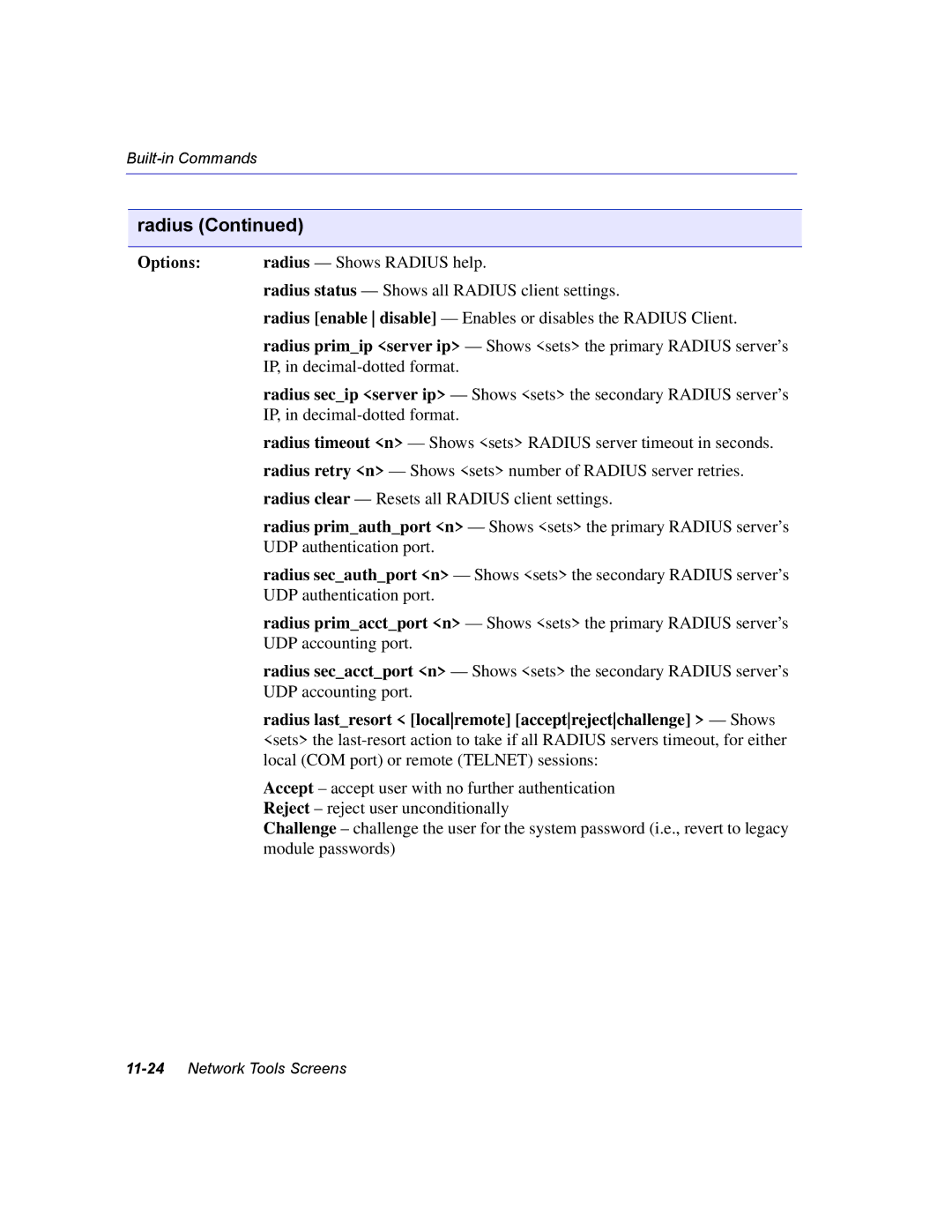 Enterasys Networks 2E253, 2H253, 2H252, 2H258 manual 11-24Network Tools Screens 