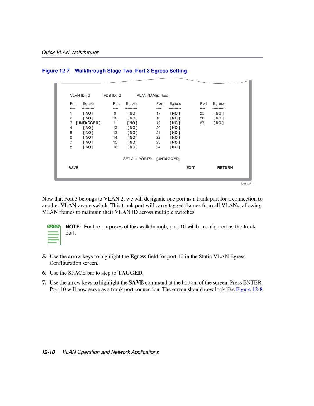 Enterasys Networks 2H252, 2E253, 2H253, 2H258 manual Walkthrough Stage Two, Port 3 Egress Setting 