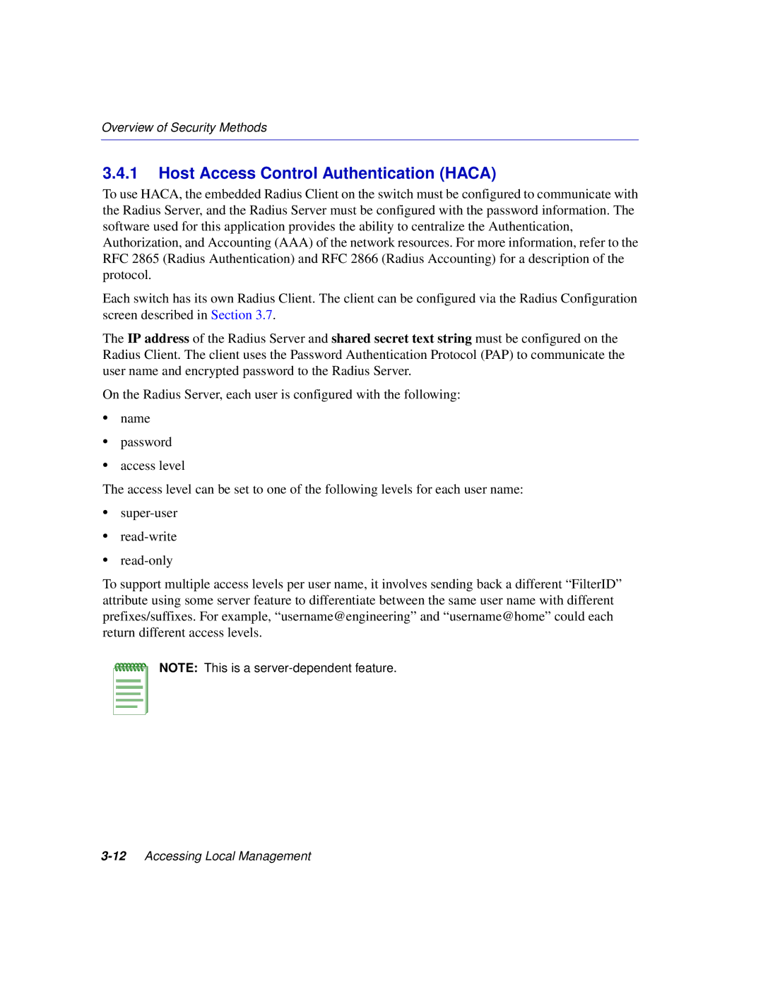 Enterasys Networks 2H252, 2E253, 2H253, 2H258 manual Host Access Control Authentication Haca 