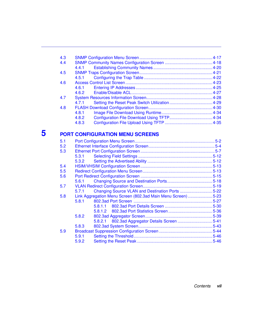 Enterasys Networks 2H253, 2E253, 2H252, 2H258 manual Port Configuration Menu Screens 