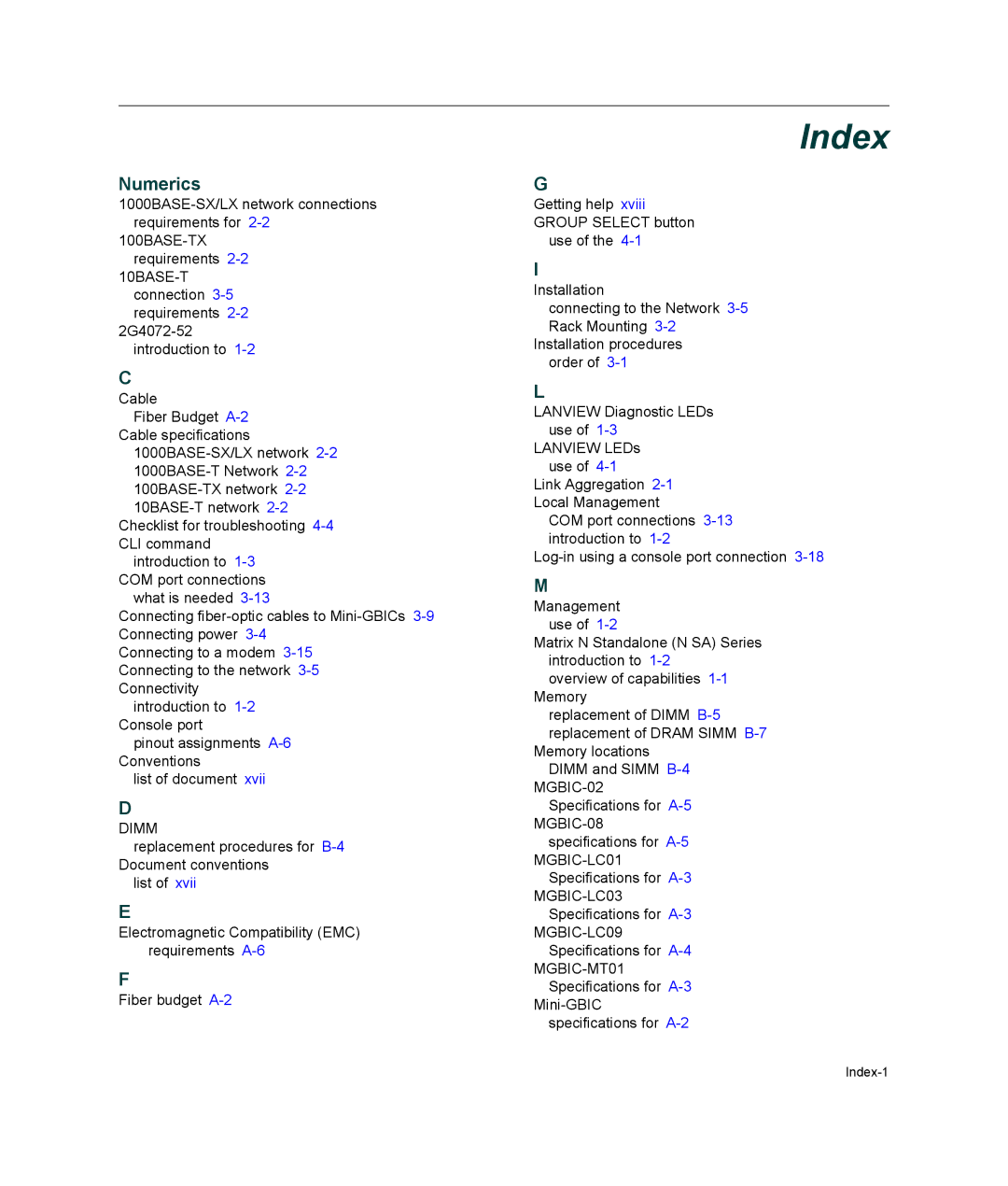 Enterasys Networks 2G4072-52 manual Index, Numerics 