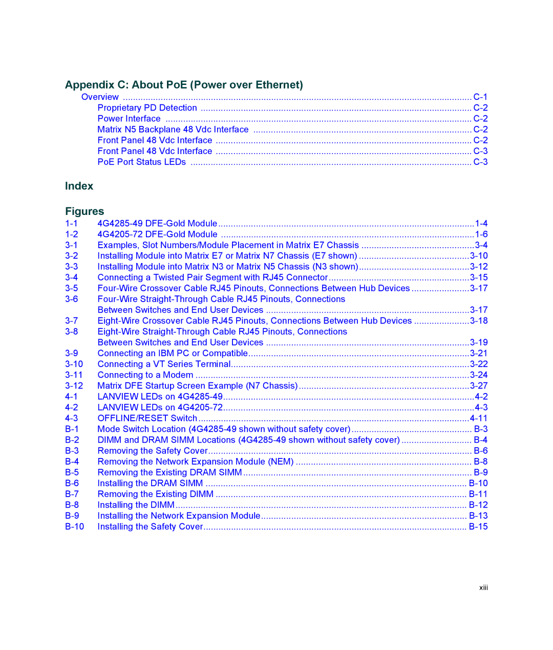 Enterasys Networks 4G4285-49, 4G4205-72 manual Appendix C About PoE Power over Ethernet, Index 