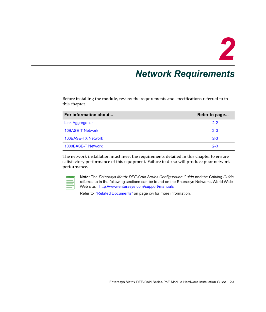 Enterasys Networks 4G4285-49, 4G4205-72 manual Network Requirements 