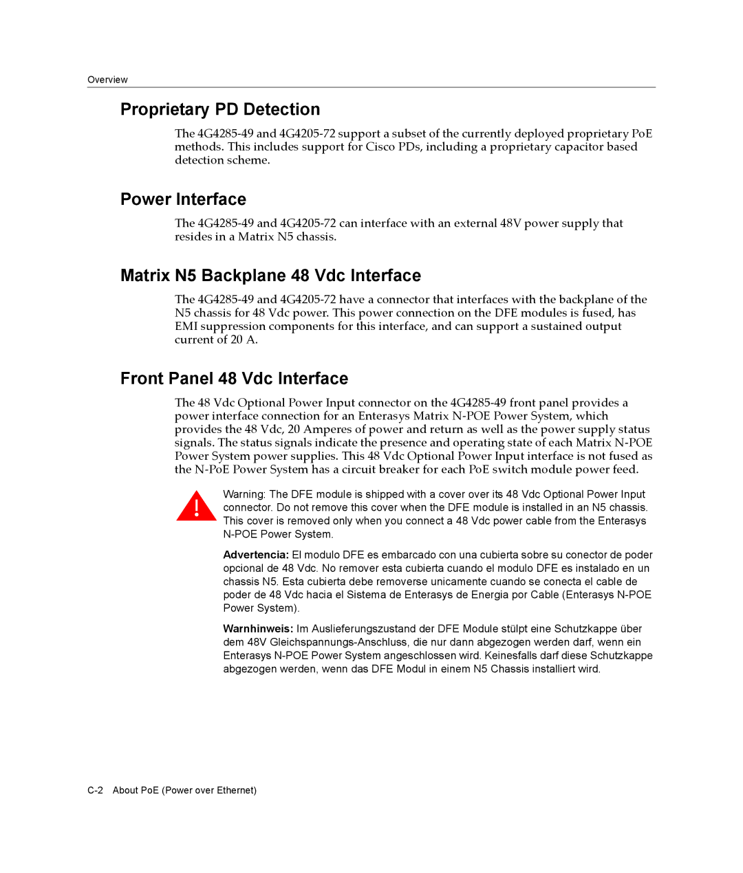 Enterasys Networks 4G4205-72, 4G4285-49 manual Proprietary PD Detection 