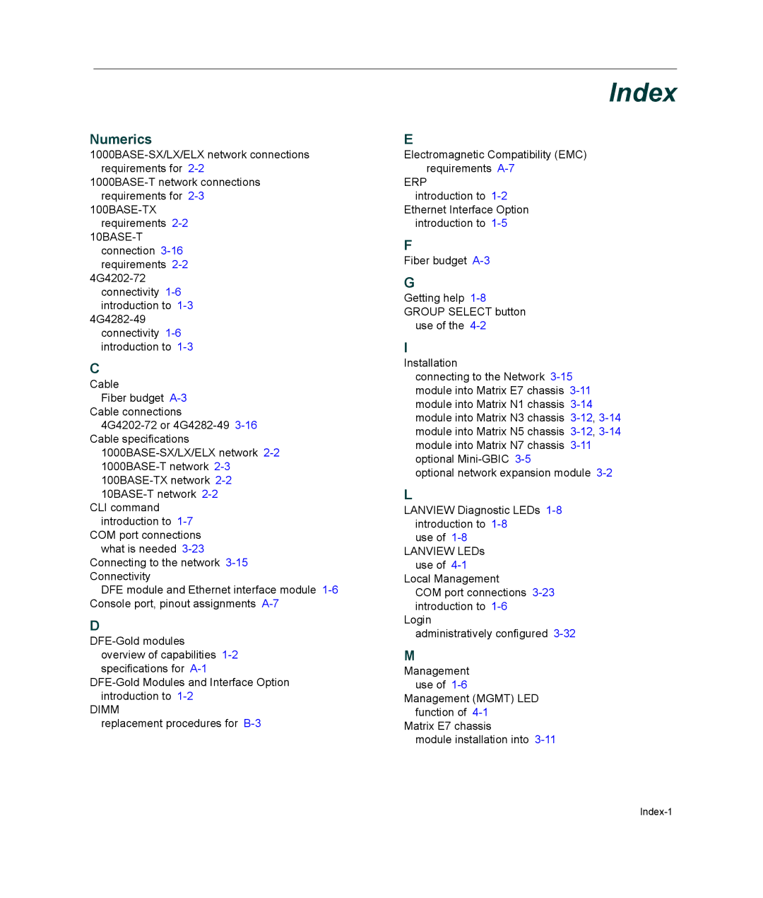 Enterasys Networks 9034096-02, 4G4282-49, 6H303-48 manual Index, Numerics 