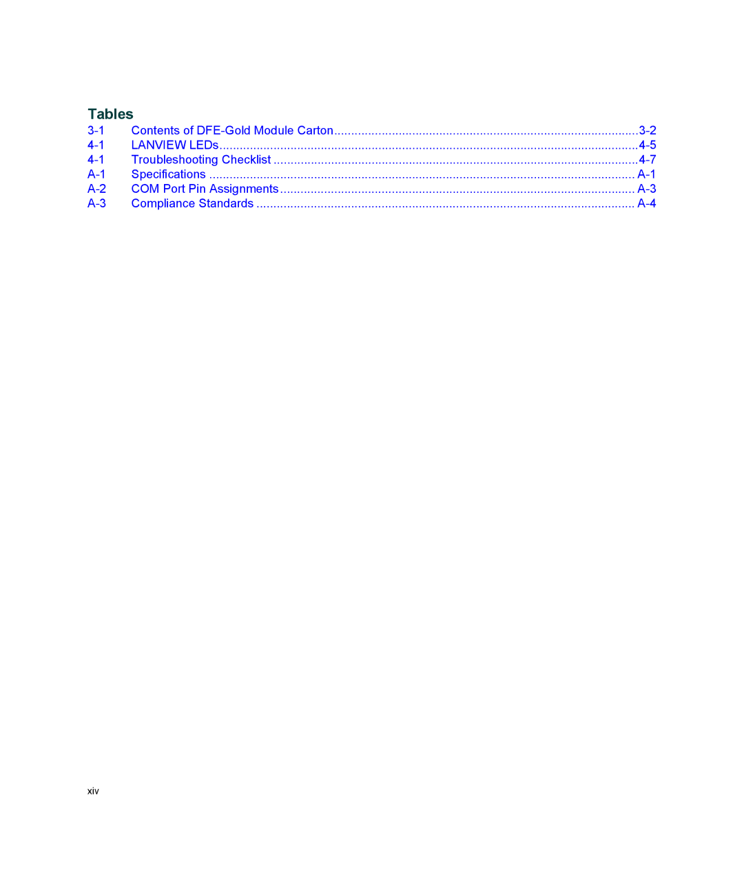 Enterasys Networks 4H4202-72, 4H4284-49, 4H4283-49, 4H4282-49, 4H4203-72 manual Tables, Contents of DFE-Gold Module Carton 