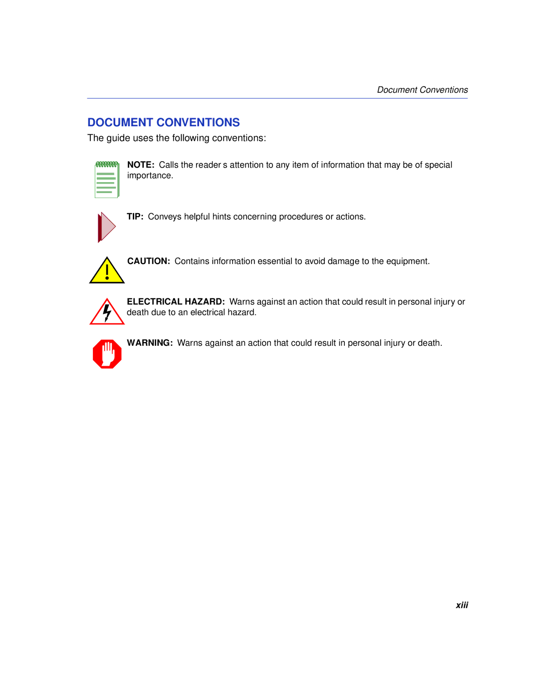 Enterasys Networks 5H102-48, 5H103-48 manual Document Conventions, Guide uses the following conventions 