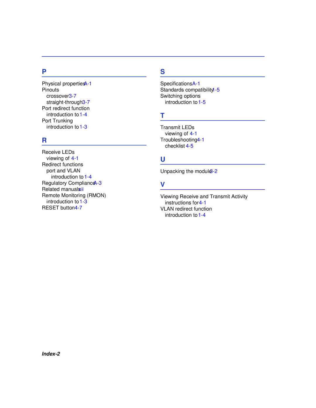 Enterasys Networks 5H103-48, 5H102-48 manual Index-2 