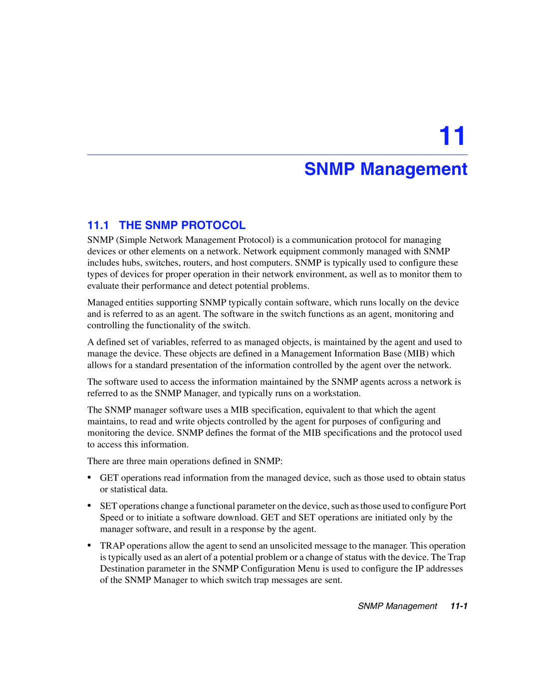 Enterasys Networks 5G1XX, 5H1XX manual Snmp Management, Snmp Protocol 