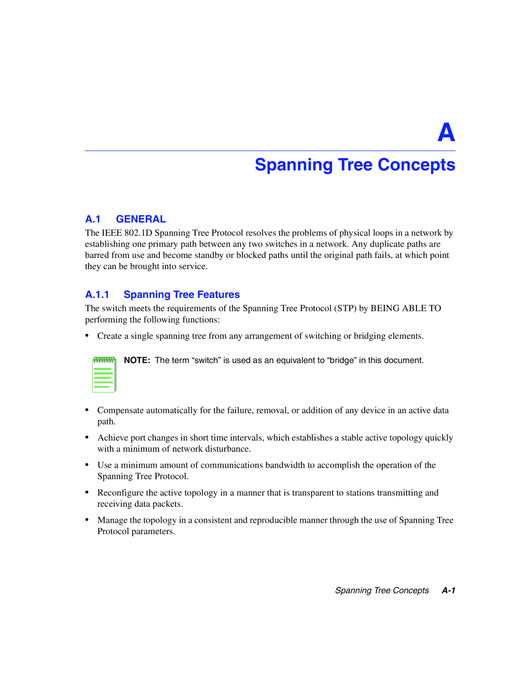 Enterasys Networks 5G1XX, 5H1XX manual Spanning Tree Concepts, General 